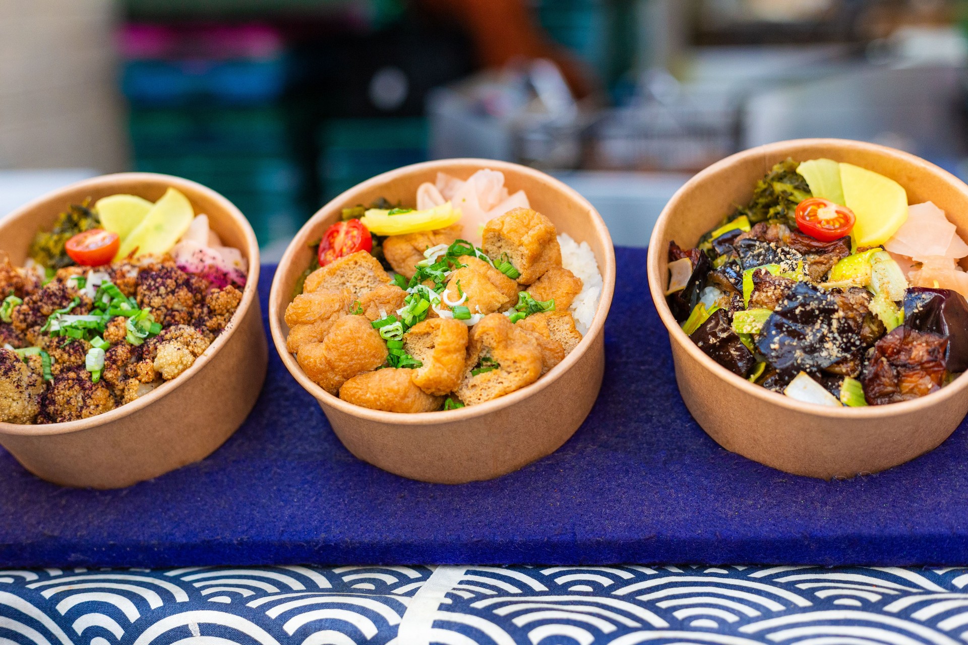 Fresh Japanese Bento for sale at food market